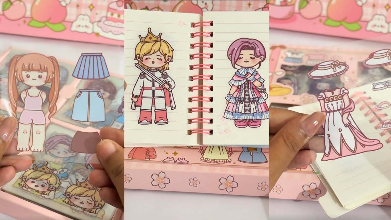 ASMR Mini DressUp  Girly Kawaii Stickers Journaling 🩷 Cute Kawaii stickers | CraftyBlueHeaven