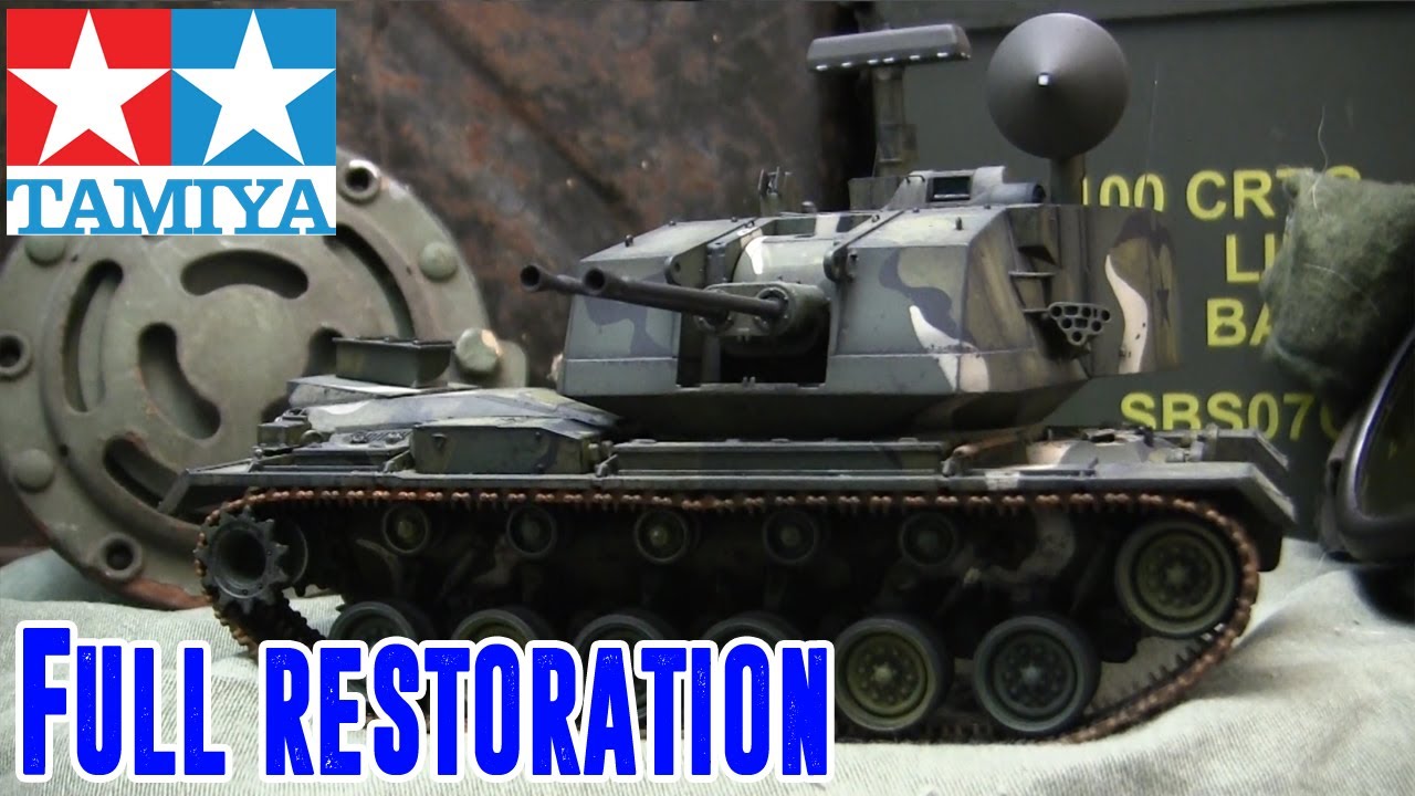 Old tank repair Episode #12, 1/35th scale Tamiya 80's vintage M247 Sgt York DIVAD SPAAG restoration