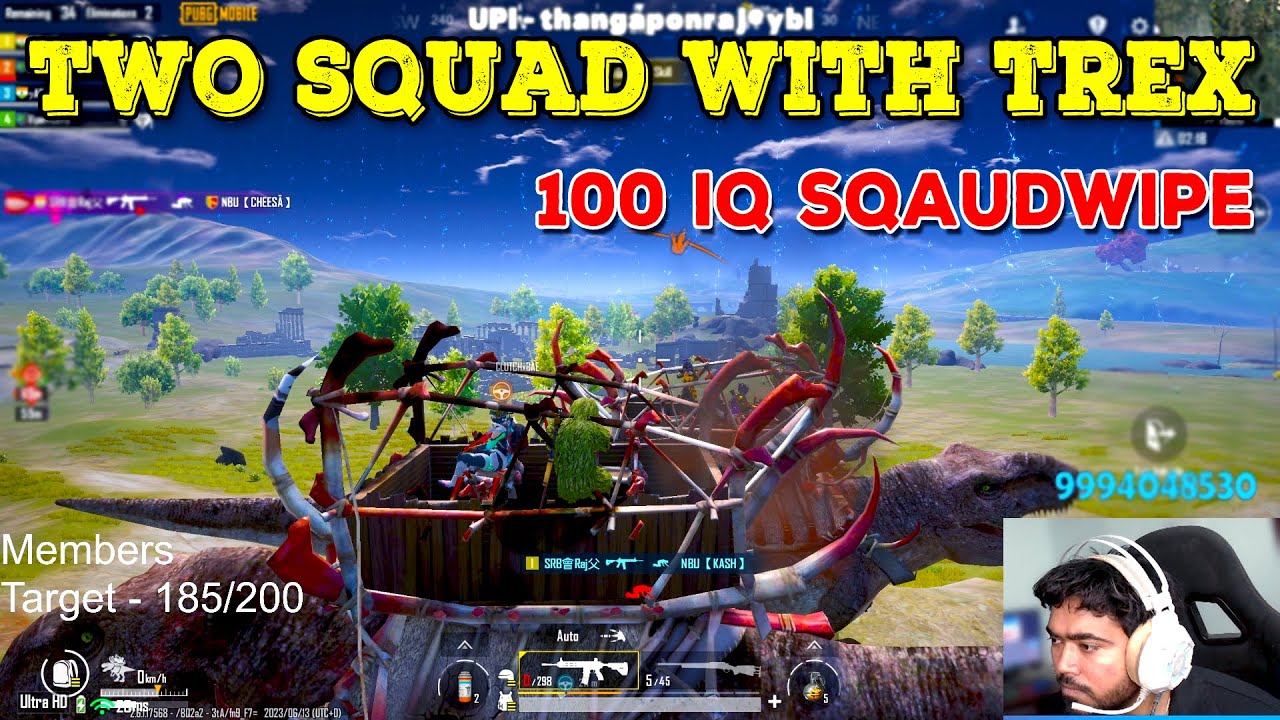 T-Rex Squad vs T-Rex Squad || 100 IQ Squadwipe🔥 - VINTAGE RAJ SOLO vs SQUAD #rajgaming #pubgmobile