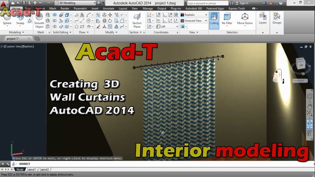 AutoCAD Tutorials for Beginners - Creating 3D Curtains - AutoCAD Tutorials