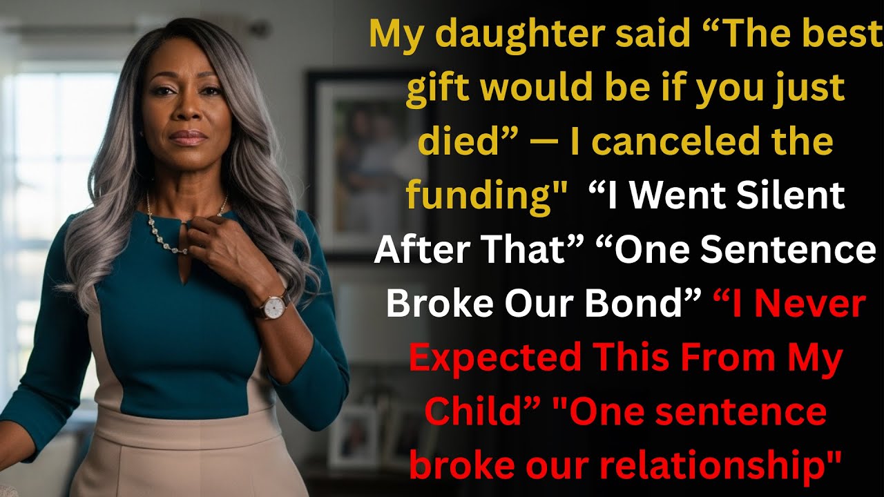My daughter said “The best gift would be if you just died” — I canceled the funding