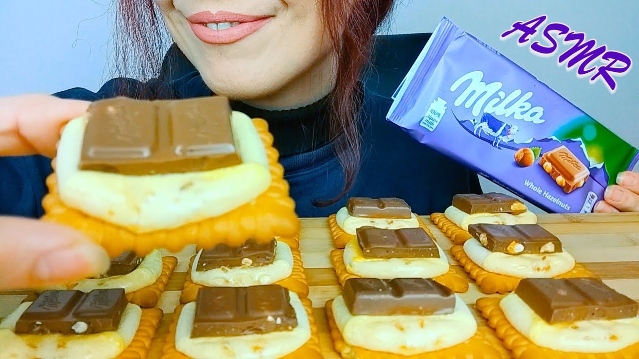 ASMR Dessert: S'mores - Melted Marshmallows, Milka Chocolate & Biscuits | No Talking