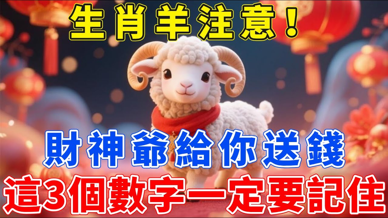 生肖羊注意！財神爺給你送錢！「這3個數字」一定要記住，買彩券或可中大獎！【生肖佑福】#生肖 #運勢 #風水 #財運 #命理