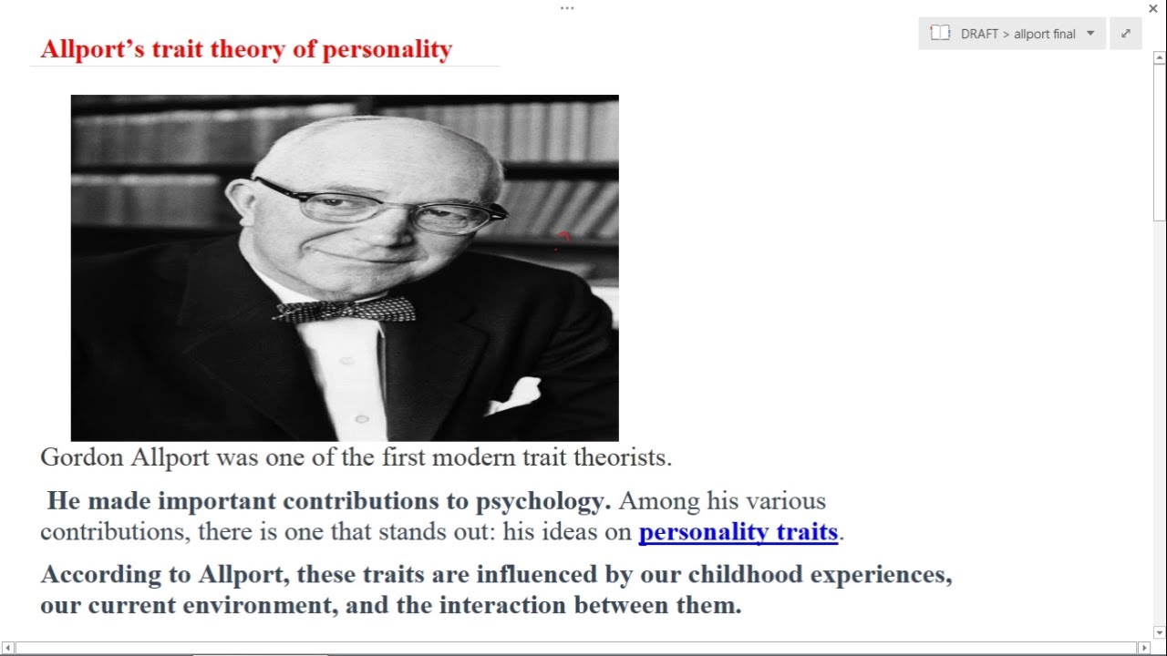 Allport's Trait Theory of Personality