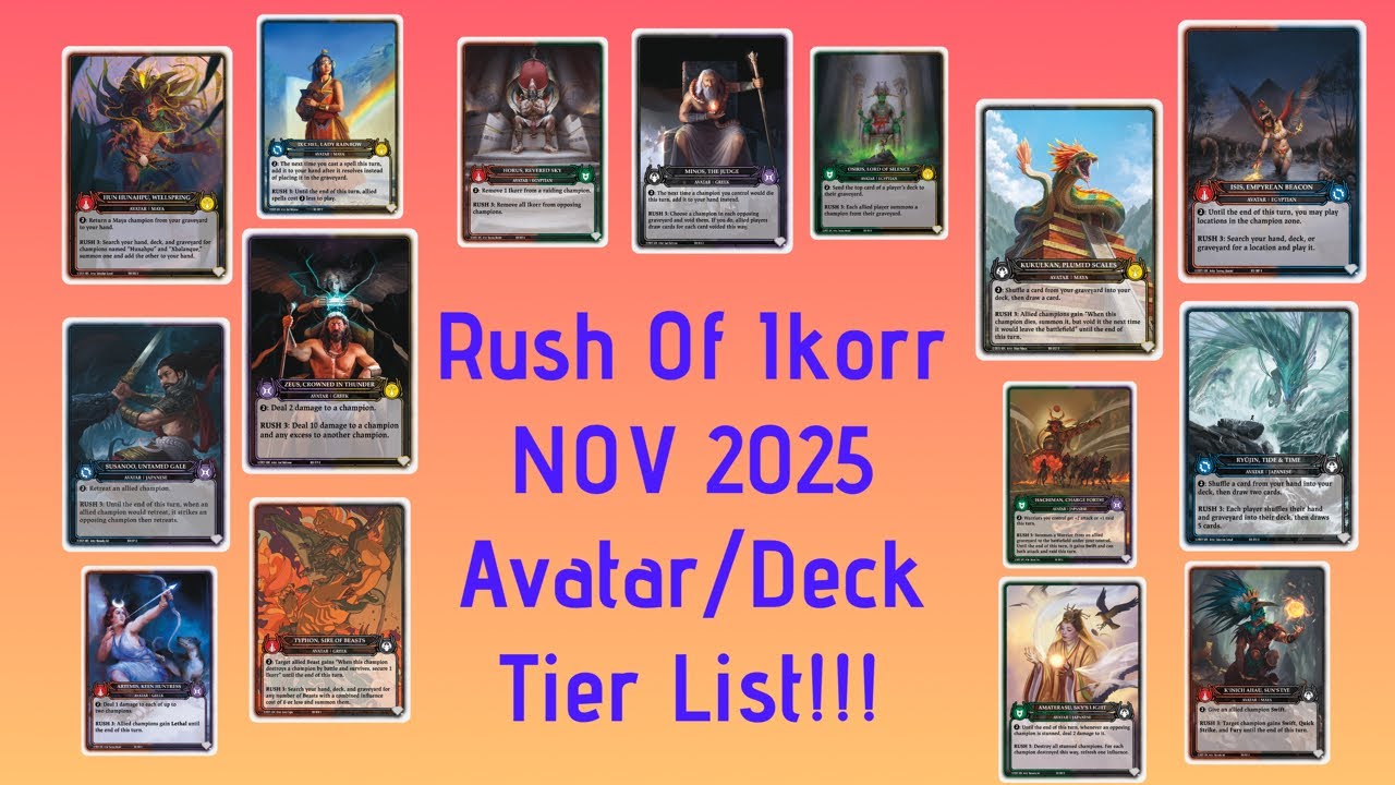 RUSH OF IKORR NOV 2025 AVATAR/DECK TIER LIST!!!