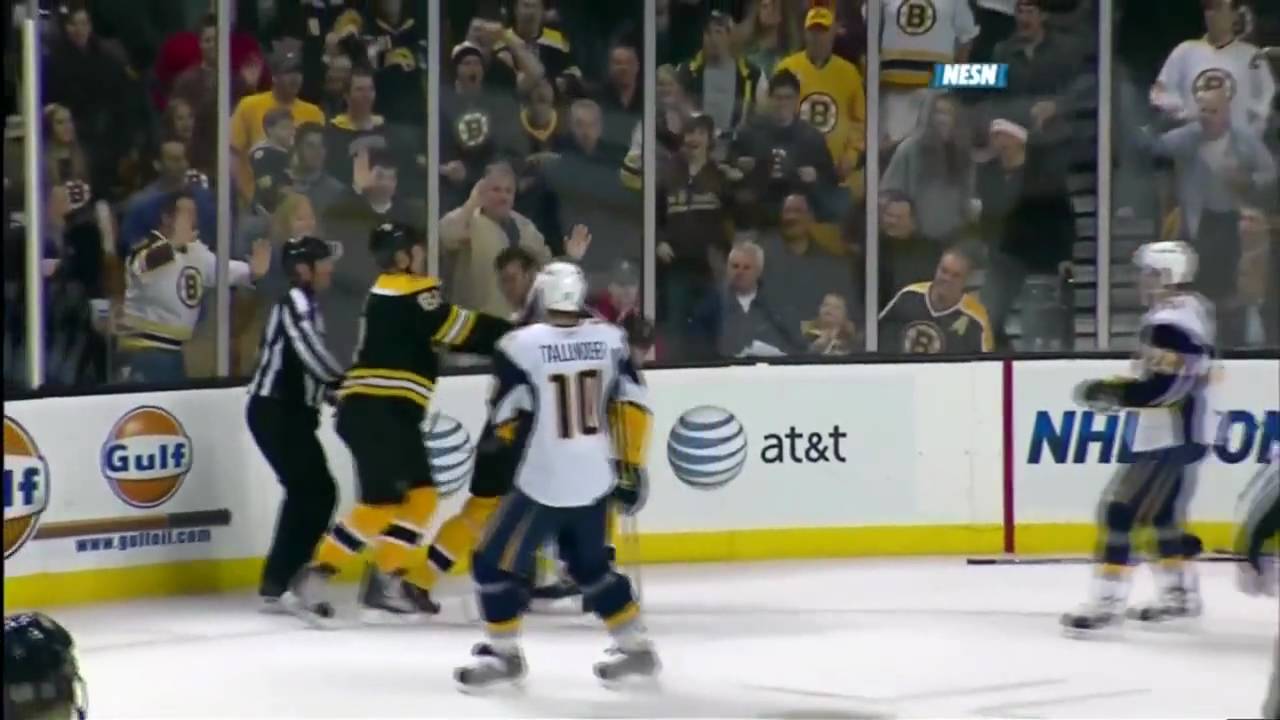 Paul Gaustad vs Shawn Thornton Nov 7, 2009