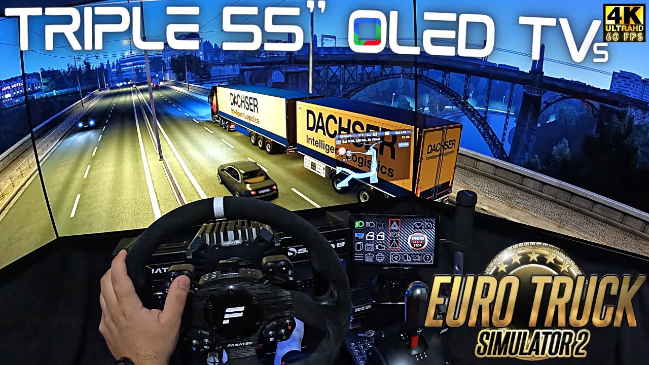 ETS 2 Triple Screen Setup - Early morning job | Fanatec CSL DD