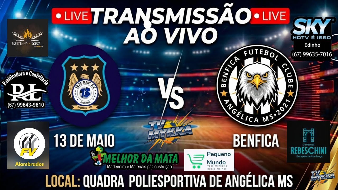 ⚽ JOGO COMPLETO – FUTSAL
 13 DE MAIO 🆚 BENFICA FC 

Apoie o canal:
PIX: 67996748663
Qualquer valor