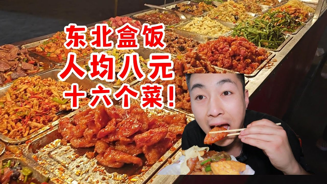 人均8元就能吃16个菜！东北非自助盒饭性价比更高！【吃不饱的闯闯】