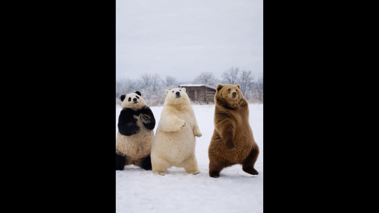 3 Bears Playing Together 🐻❄️🐼 | Polar, Panda & Brown Bear Trend