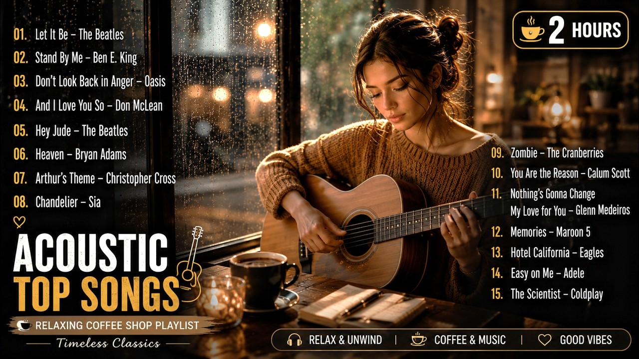Acoustic Top Songs ☕ Relaxing Coffee Shop Playlist Timeless Classics