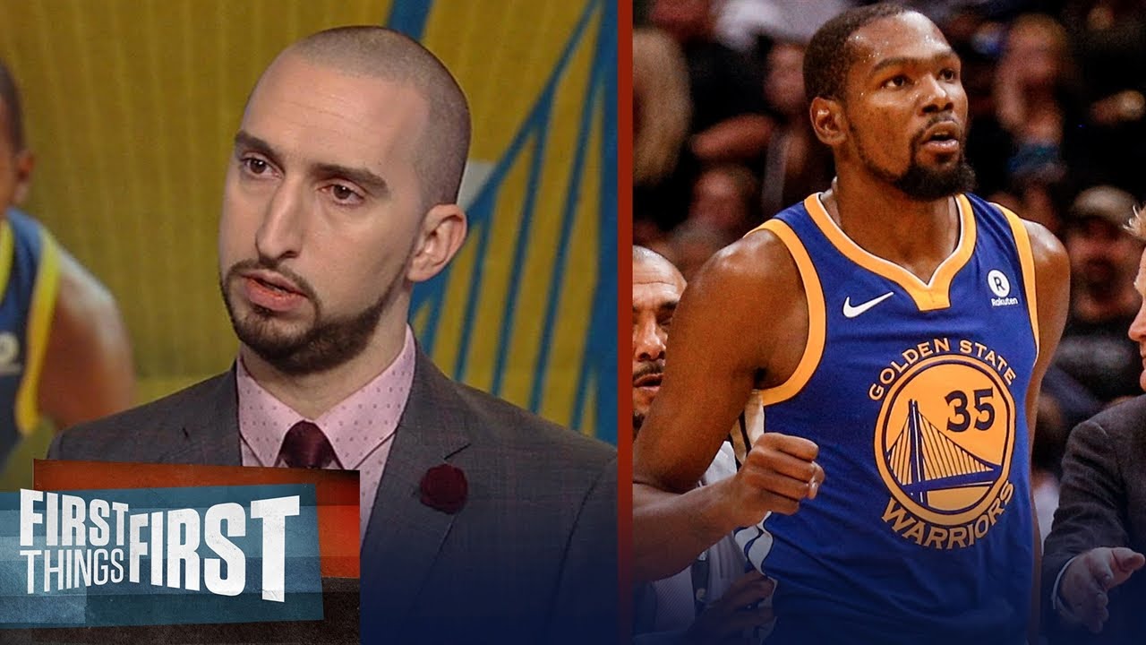 Nick Wright reacts to Durant being ejected during Warriors win over Pelicans | FIRST THINGS FIRST