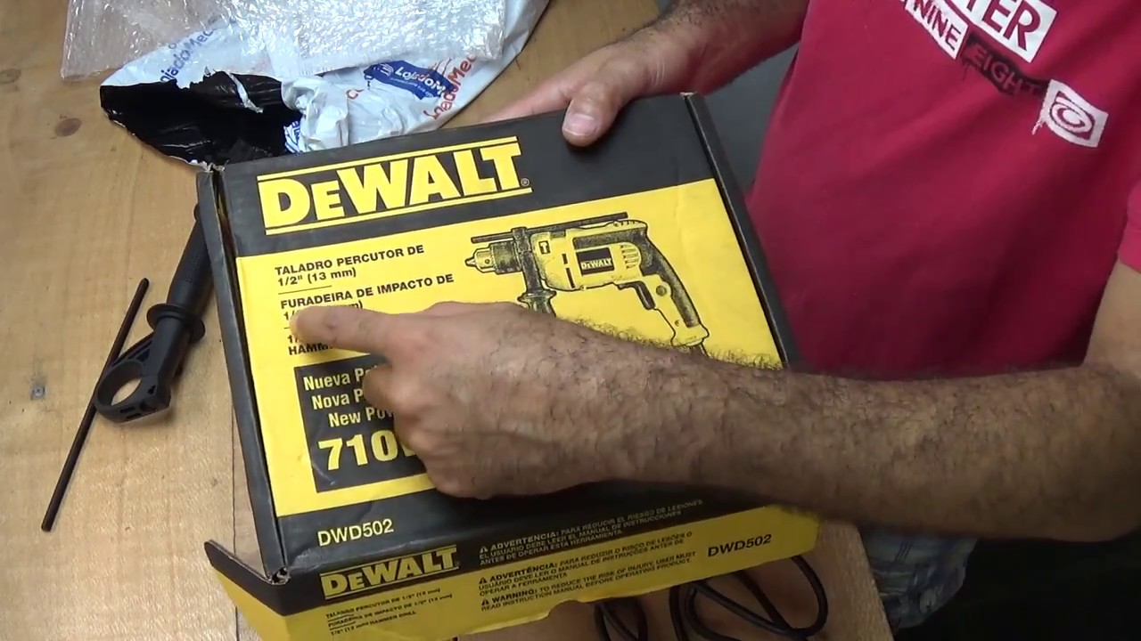 Unboxing - Furadeira DeWALT DWD502-BR 1/2 Agora com nova potencia 710W