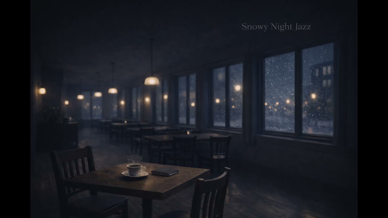 Snowy Night Jazz ❄ Quiet Winter Cafe BGM | Calm Jazz for Focus & Sleep | 1 Hour
