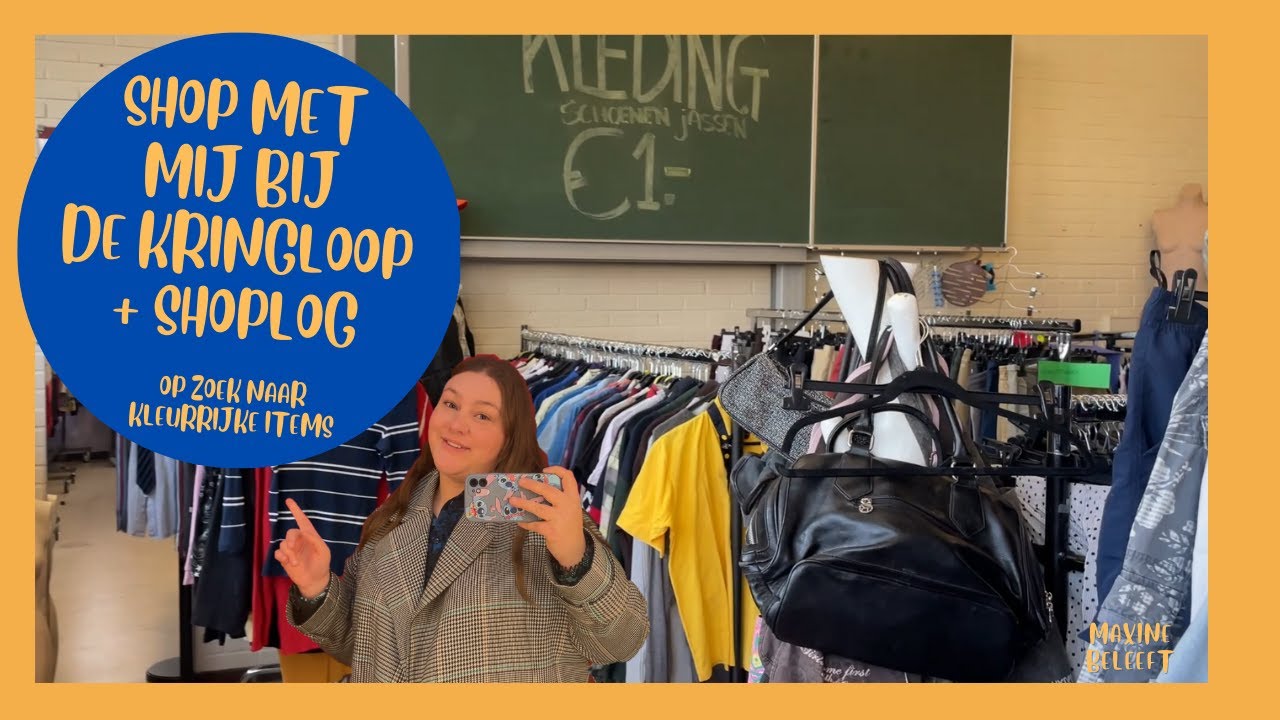 Shop met mij bij de kringloop // Op zoek naar kleur // goedkope kleding // DIY // Shoplog