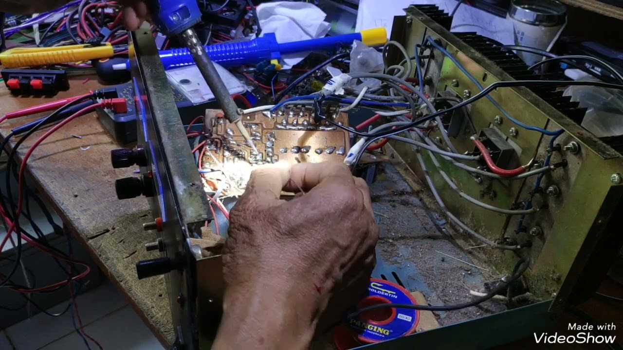 Perbaikan Power Supply MALDOL MD-4040A, tegangan output kecil tidak bisa di atur.