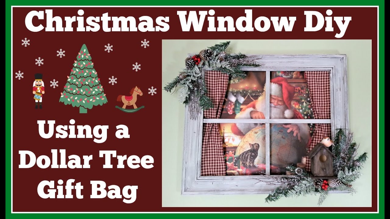 Christmas Window Diy 🎄 Using Dollar Tree Gift Bag