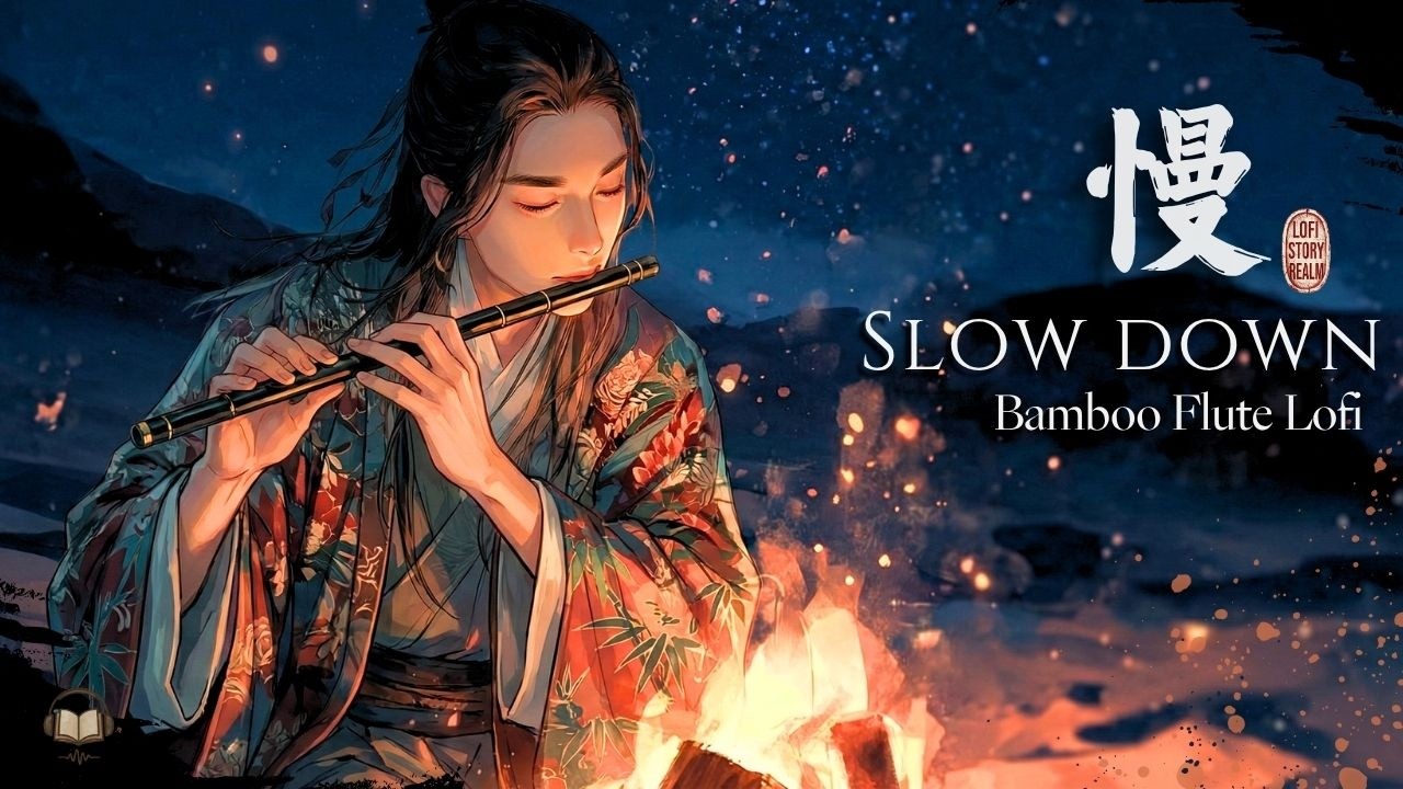 Relaxing Chinese Lofi & Bamboo Flute 🔥 Campfire in the Desert | A Bard’s Night 竹笛 & 吟遊詩人 x 古風Lo-Fi
