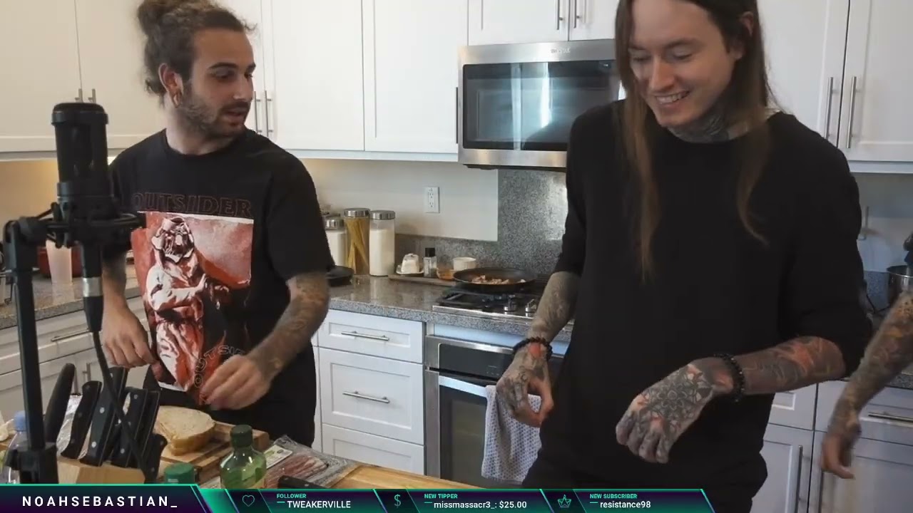 Cooking with Noah Sebastian (Bad Omens) Battle of the BLT with Spite Darius & Davis | Twitch Stream