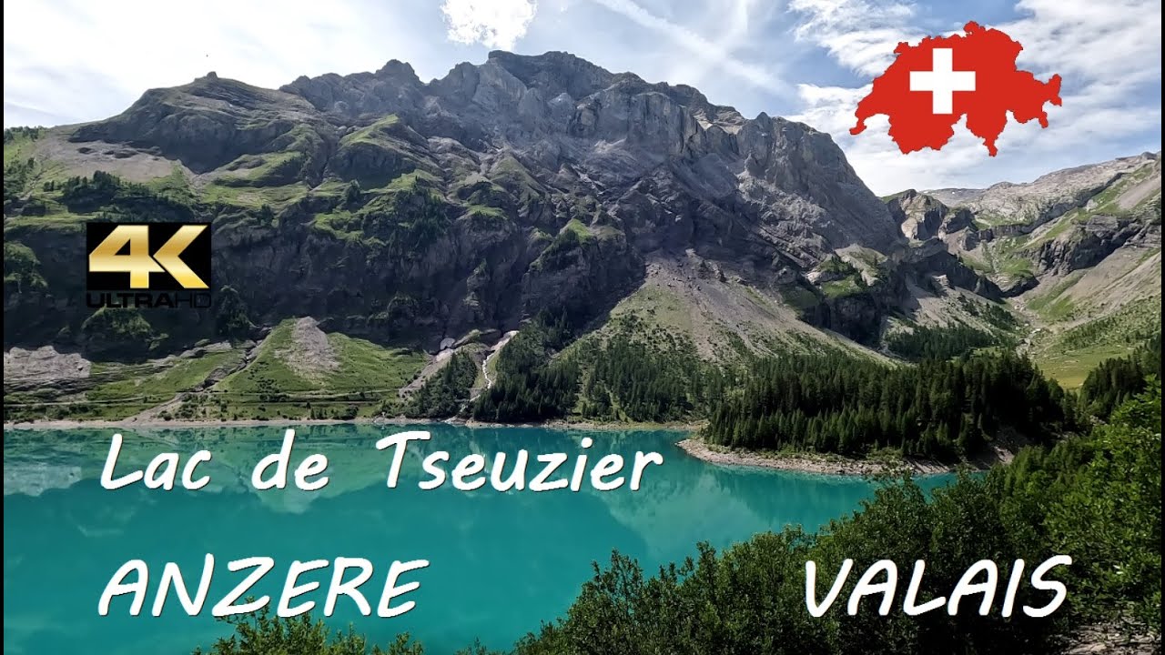Destination Anzère Ayent Valais 🇨🇭 Lac de Tseuzier - Reiseziel Wallis - 昂在赫 - 安塞赫 - アンゼール - 안제어 - 4K