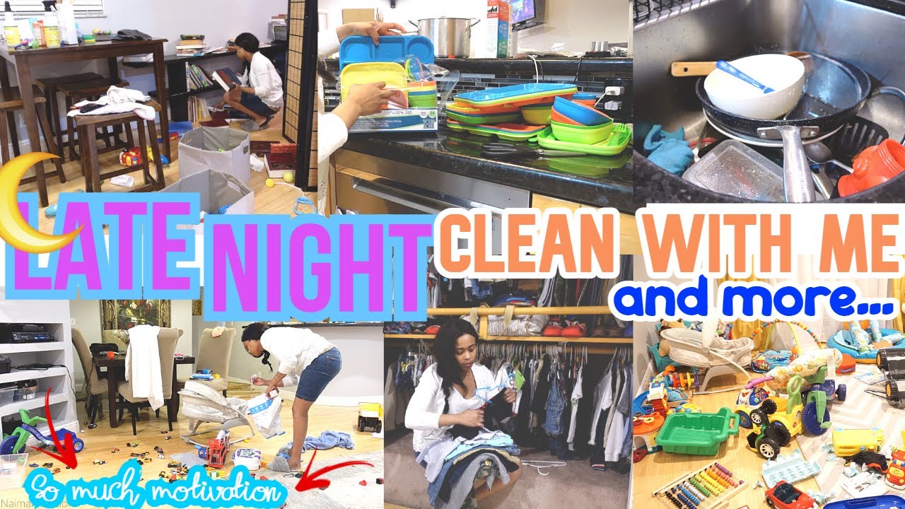 LATE NIGHT CLEAN WITH ME! / HOW TO CLEAN / CLEANING MOTIVATION / CLEANING ROUTINE / CLEANING / SAHM