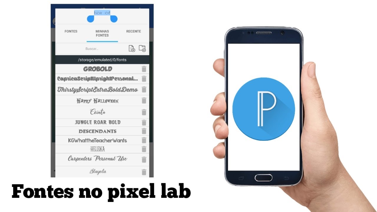 Como adicionar fontes no aplicativo pixel lab