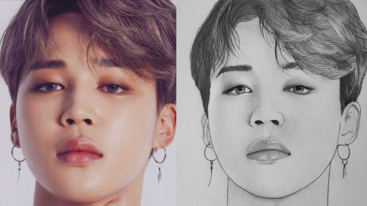 Как нарисовать Чимина из BTS — шаг за шагом | Урок рисования | YouCanDraw
