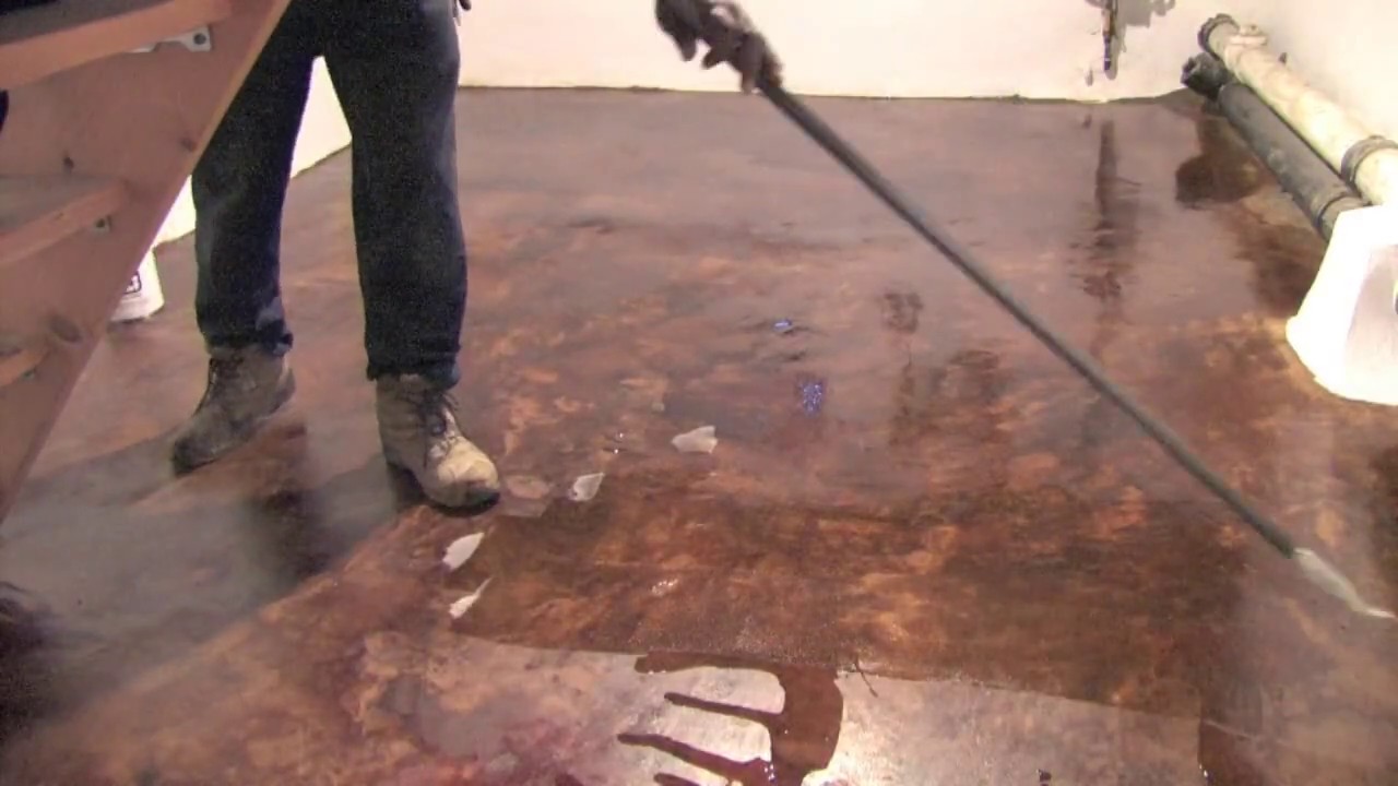 How to Acid Stain basement floor | Concrete and Cement Contractor