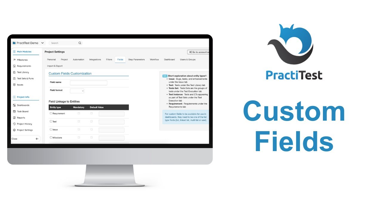 PractiTest Custom Fields Tutorial