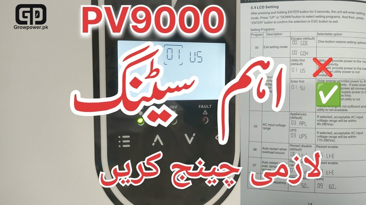 Fronus Meta PV9000 Settings ||Galaxy Pv9000 settings| || 10kw Setting@aasw-ryk2417  @e-techsolar