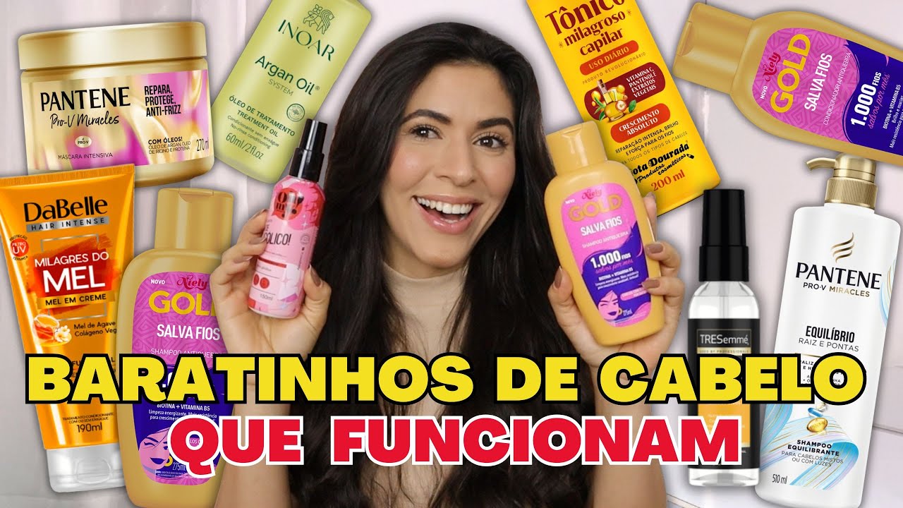 BARATINHOS DE VERDADE! TOP 10 Produtos de cabelo de farmácia e mercado por menos de 30 REIAS