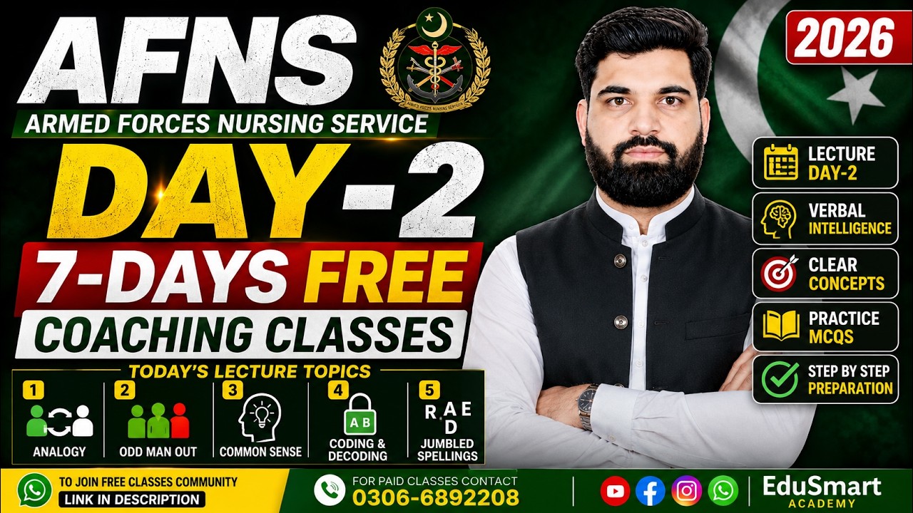 AFNS Test Preparation 2026 Verbal Intelligence Test | Day-2 | BS Nursing Admission Test Prep 2026