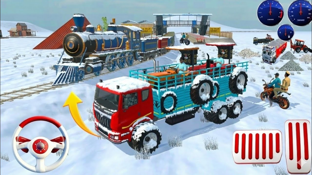 O🥶Lord ➡️ Massey🚜 And Powertruck Tractor. Truck|| Full snow game ❄️
