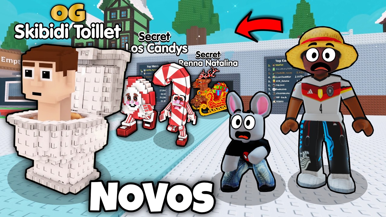 SKIBIDI TOILET OG, LOS CANDYS e NOVOS BRAINROTS DA ATUALIZA&Ccedil;&Atilde;O DO ROUBE O BRAINROT!