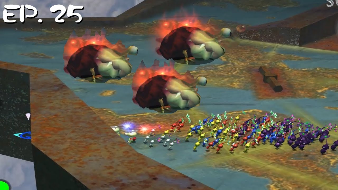 Тройная угроза! Пещеры Хаоса — это безумие в 25 серии Pikmin 2.
