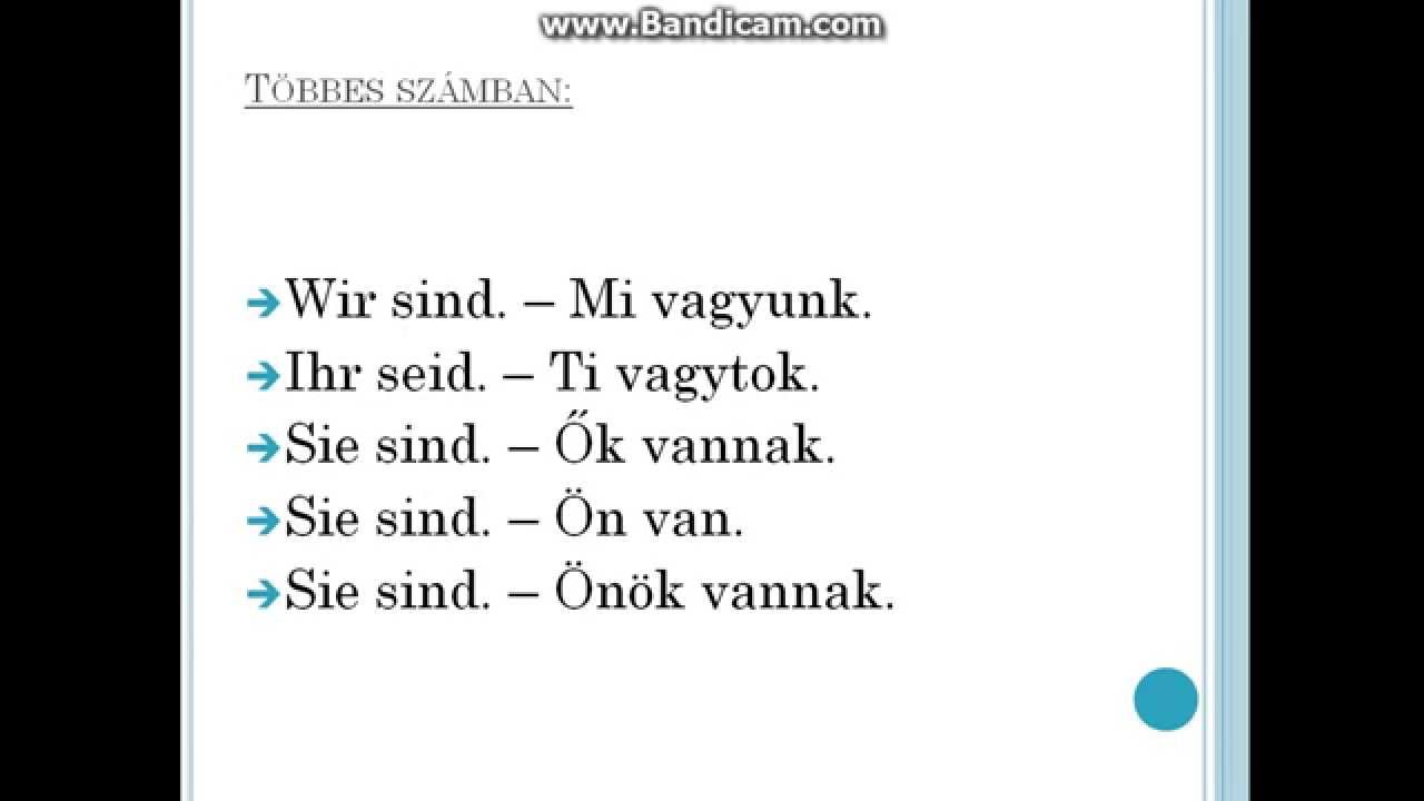 Czímer Zoli - Sein, haben ige ragozása