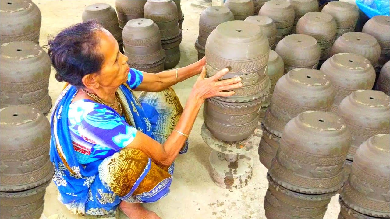How to make design in tree pot. Tree pot making a different design. Angular bowl.