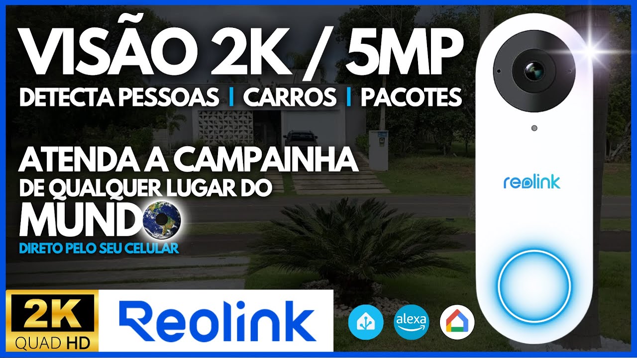 REOLINK | Video Porteiro PoE: Com 2K+ / 5MP / Sem Fios Extras. Simplesmente O MELHOR!!!