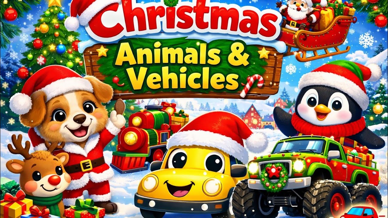 Holiday Fun with Animals & Vehicles | Christmas Learning Video for Kids