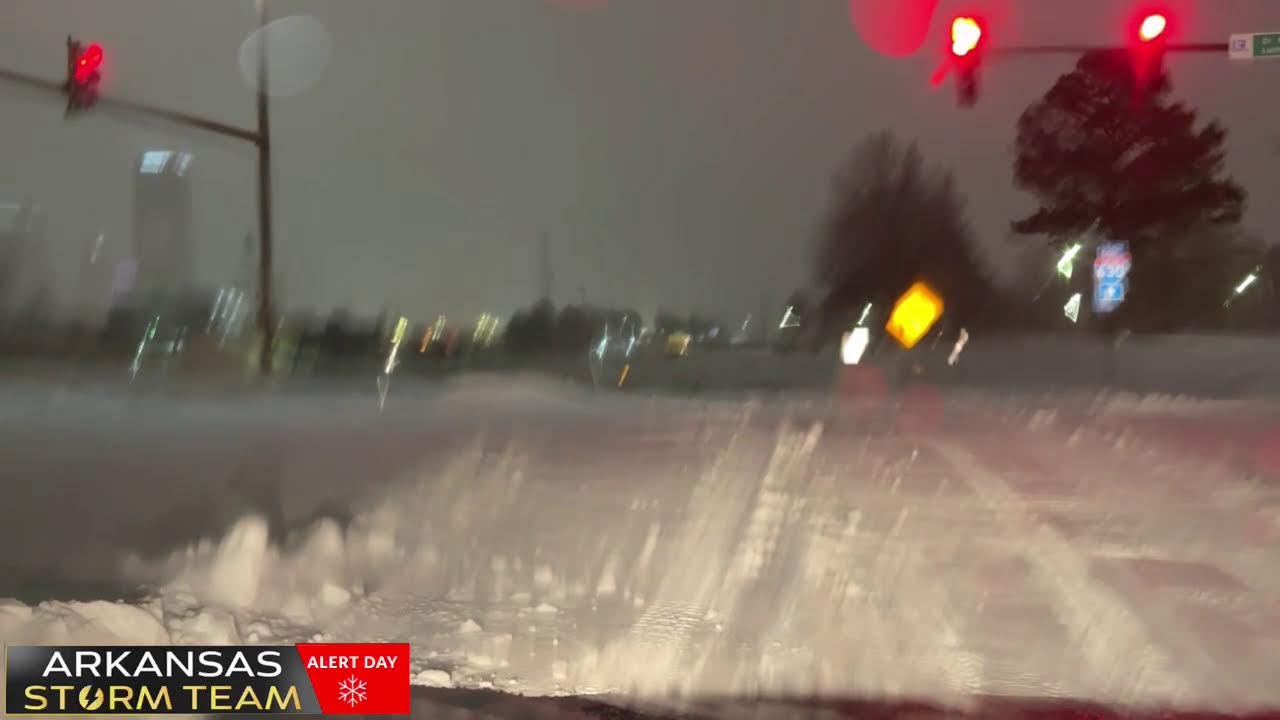 🔴 Winter storm driving conditions around Little Rock.