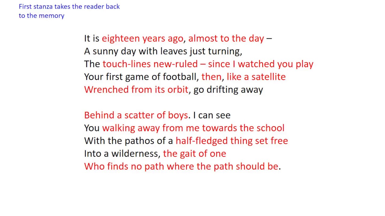 Walking Away by Cecil Day Lewis Analysis