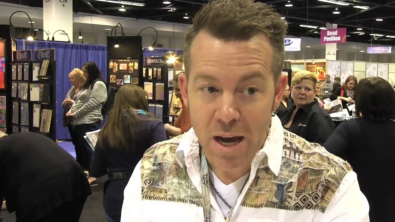 Tim Holtz demos Distress Crayons and Collage Medium at Ranger - CHA 2016