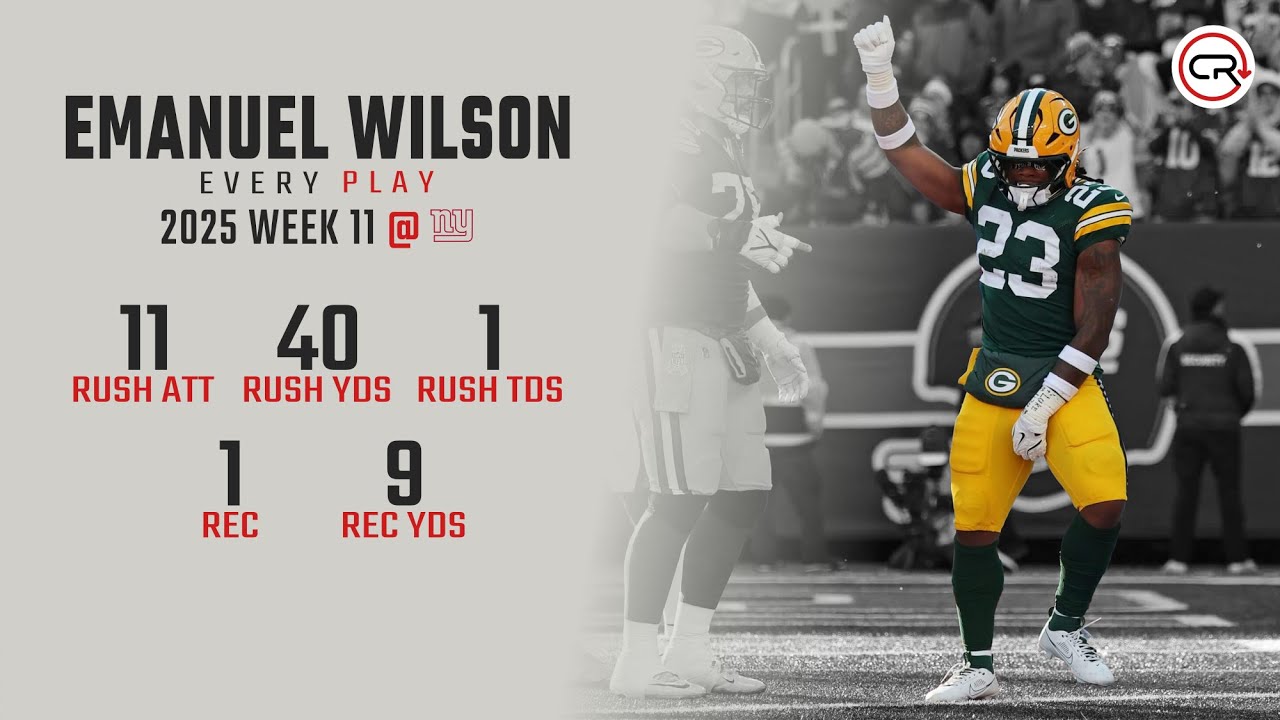 Emanuel Wilson Week 11 Highlights | Every Run, Target, and Catch vs Giants