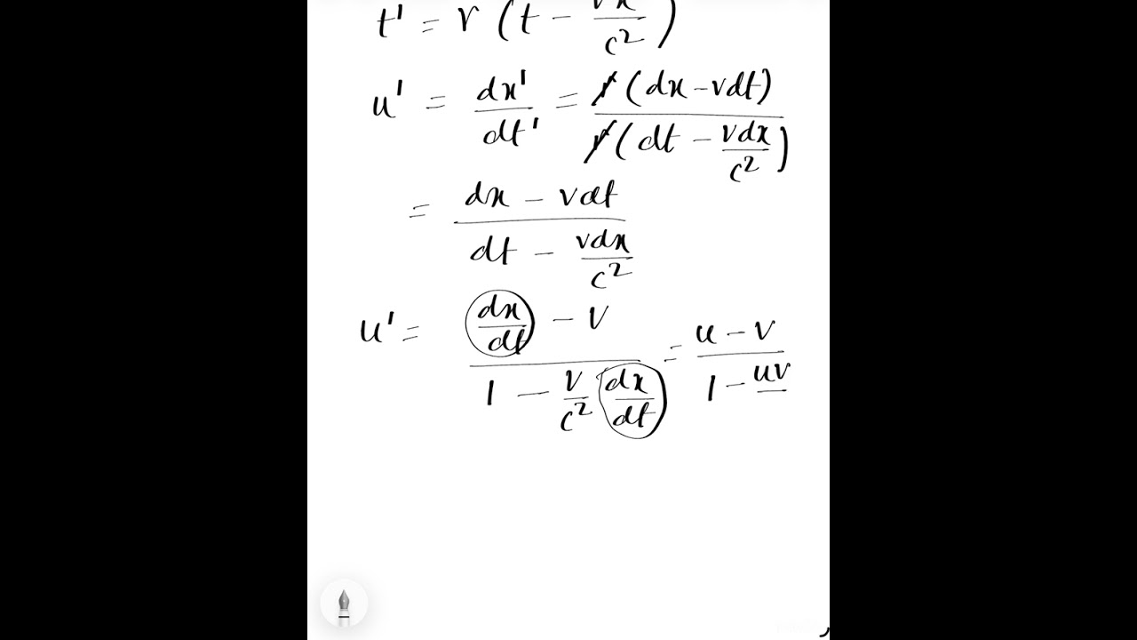 Lorentz transformation of velocity 