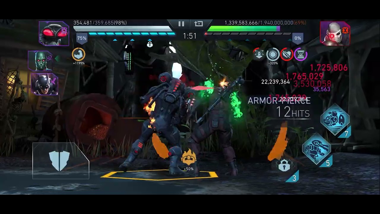Black Manta & TwinBlade 1Shot Deadshot! Gemstone on AKBM, MMH 4 time extension on passives. Like&Sub