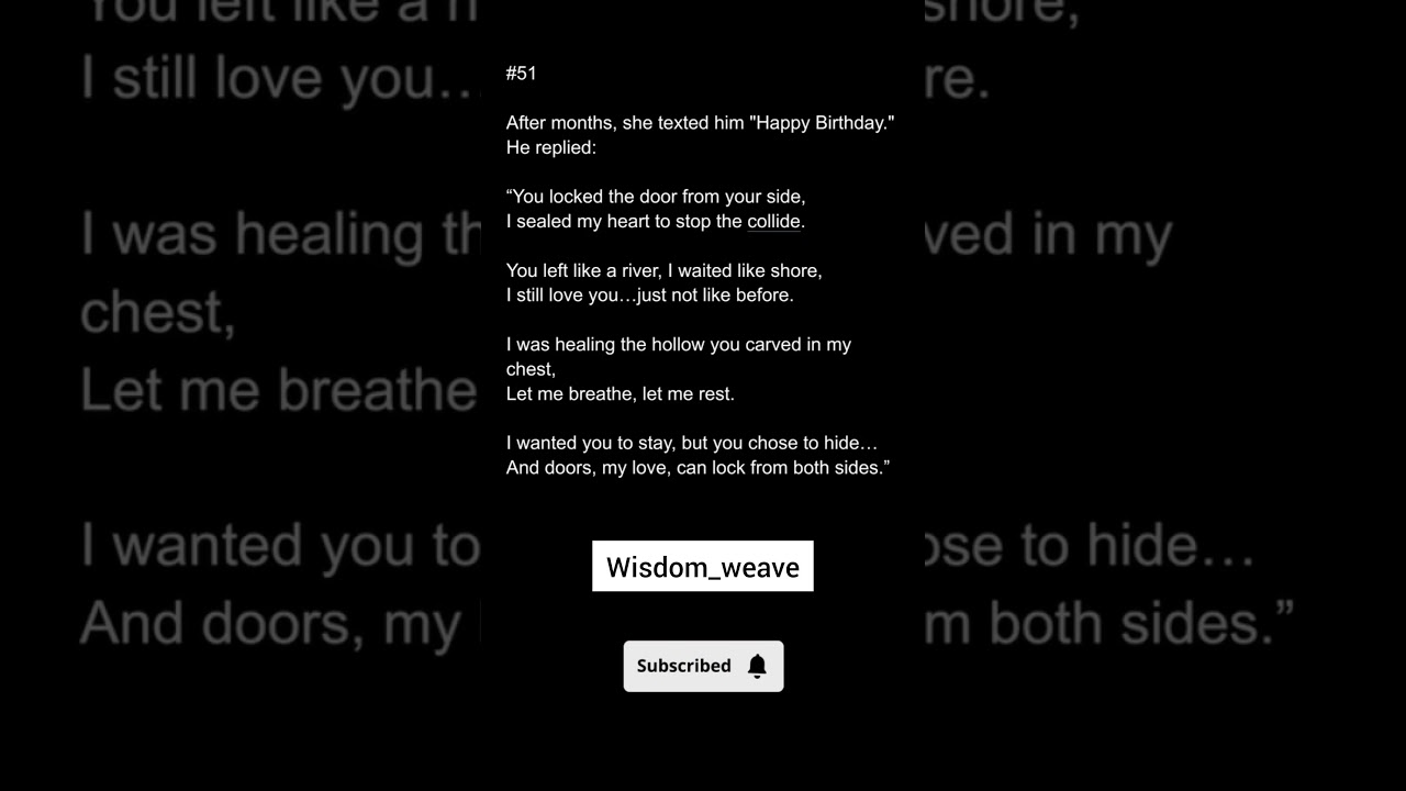 Heart Touching Poetry About Love, Pain & Moving On 💔 | Emotional Quote Shorts | Wisdom_Weave