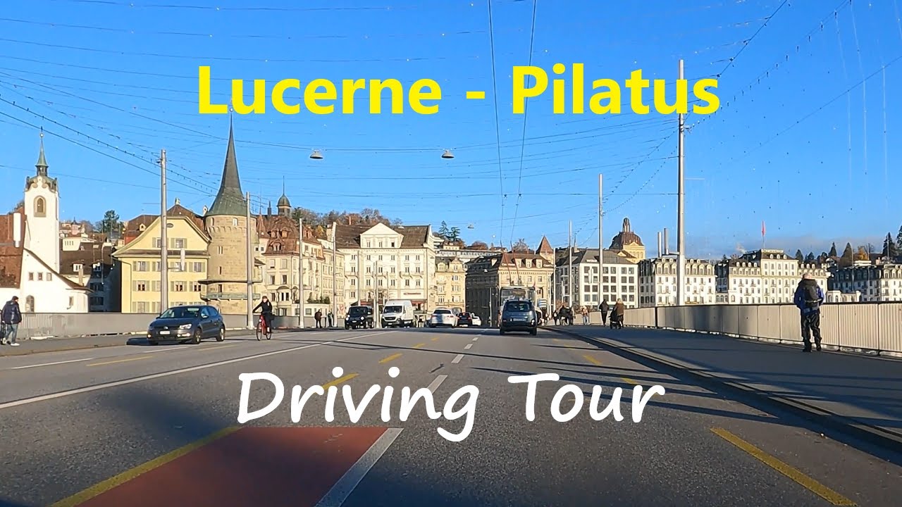 Driving in Swiss: Lucerne to Pilatus station / Kriens in Switzerland / Luzern in der Schweiz