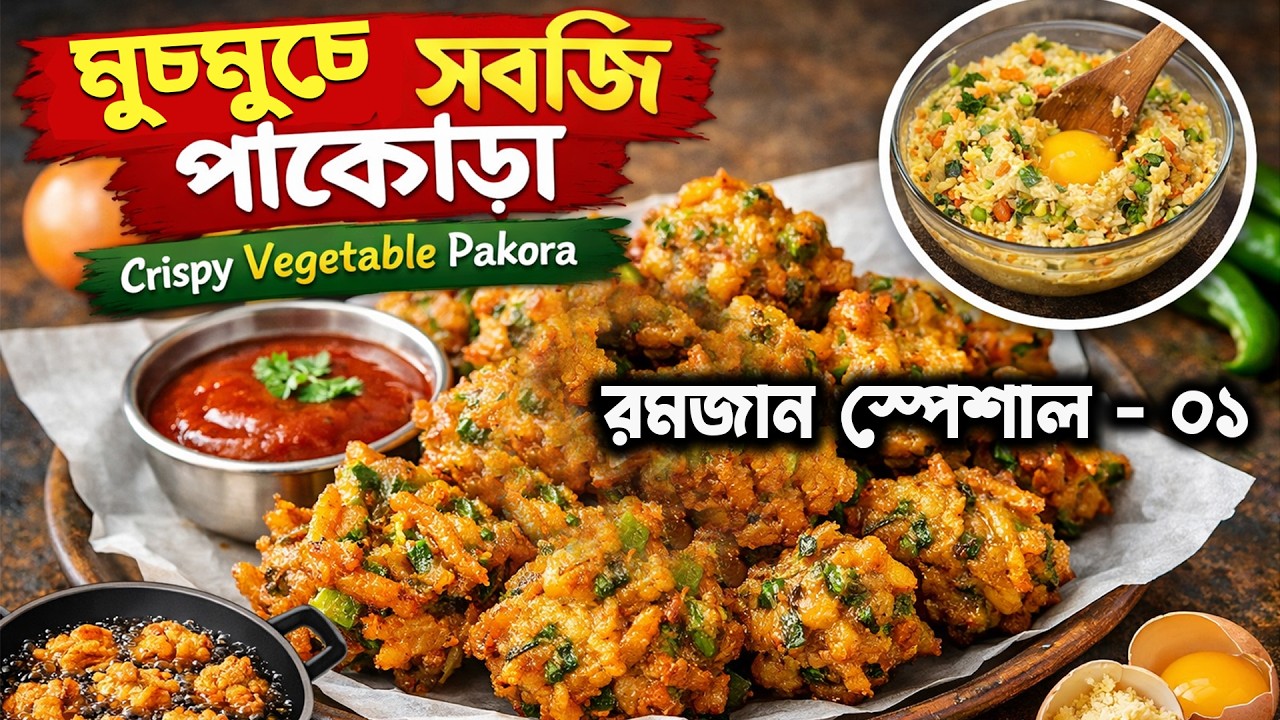 মুচমুচে ভেজিটেবল পাকোড়া । রমজান স্পেশাল ০১। Crispy Vegetable Pakora