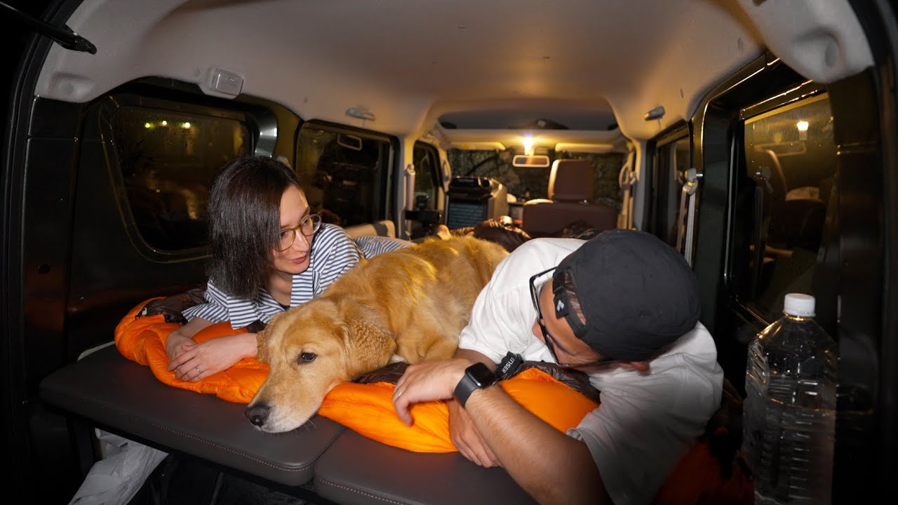 #2【車中泊】軽自動車に夫婦＆大型犬で泊まったら快適過ぎたw