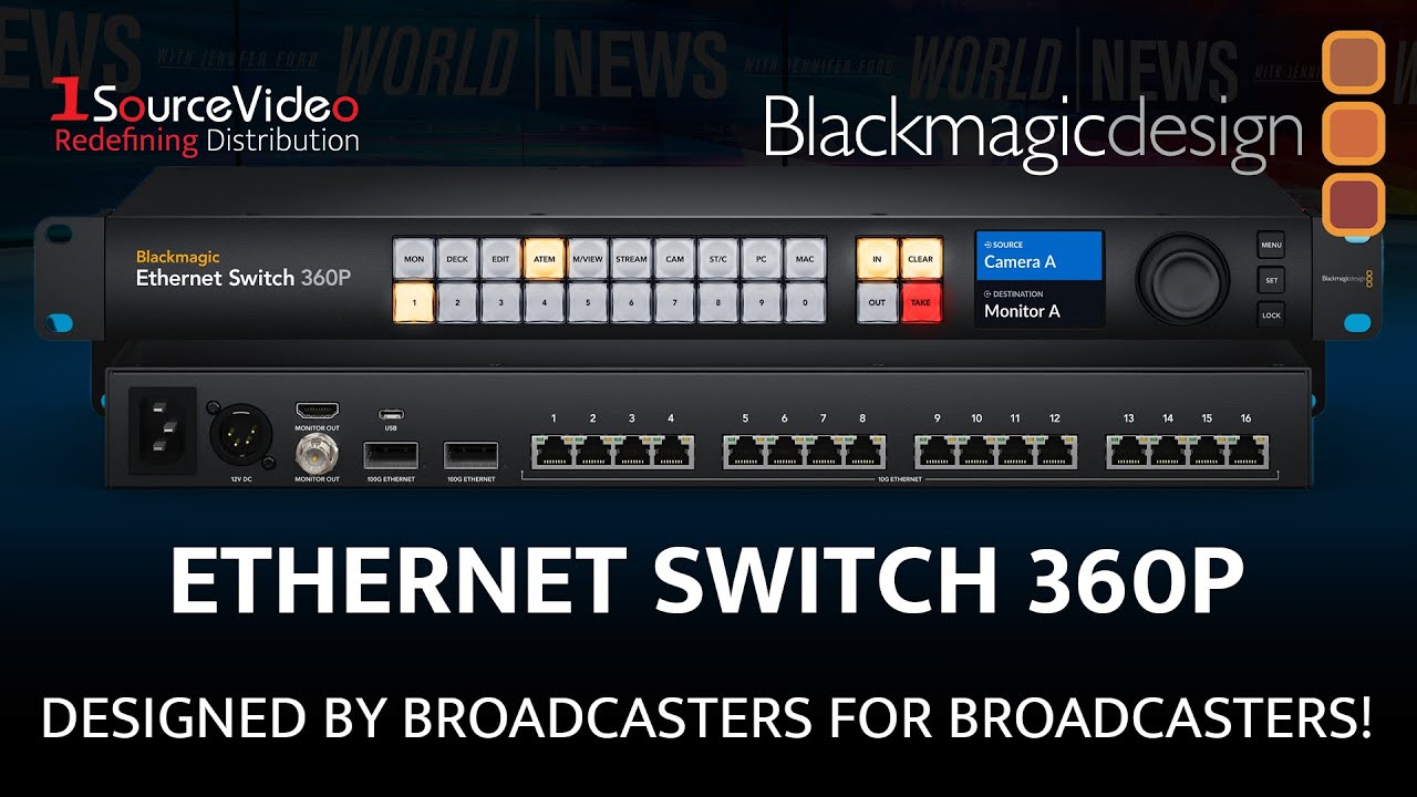 Build Small 2110 IP Systems With Blackmagic Design's Ethernet Switch 360P